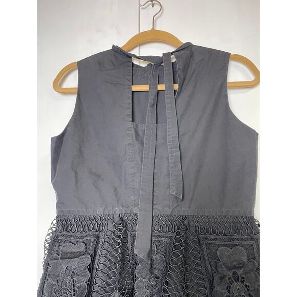 Gracia Top Lace Peplum Embroidered Blouse Womens Medium Romantic Floral Crochet - Picture 7 of 14